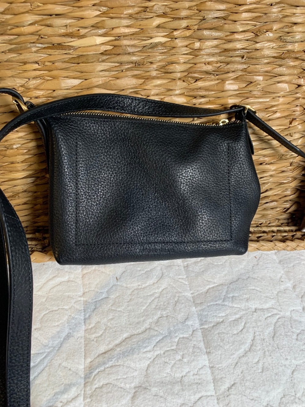 Antonio Melani soft black pebbled leather handbag NWOT